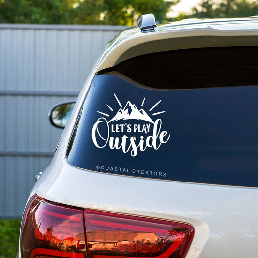 "Let's Play Outside" Car Window Vinyl Sticker Decal - Wander Together Outfitters