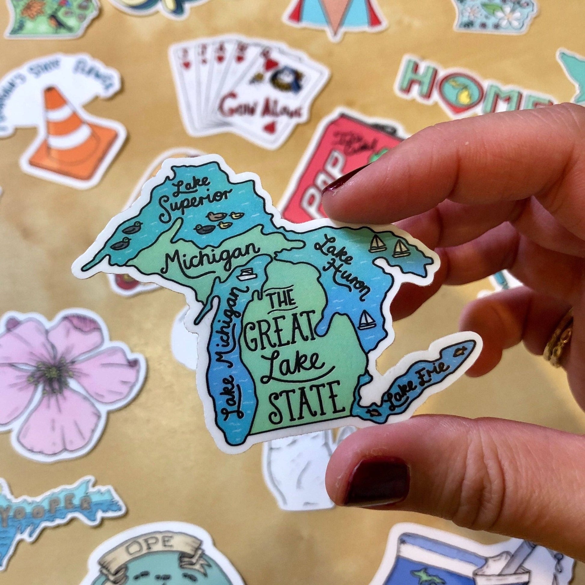 Michigan "The Great Lake Sticker " Vinyl Sticker - Wander Together Outfitters