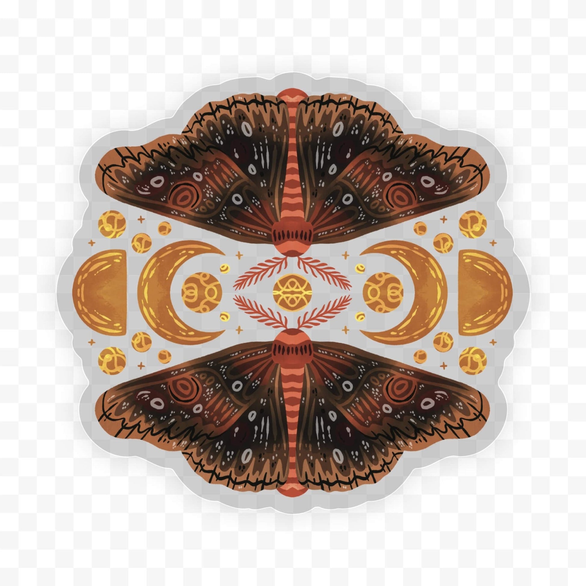 Moth and Moon Clear Sticker - Wander Together Outfitters