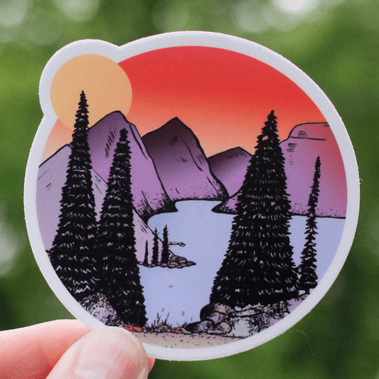 Mountains at Sunset Vinyl Sticker - Wander Together Outfitters