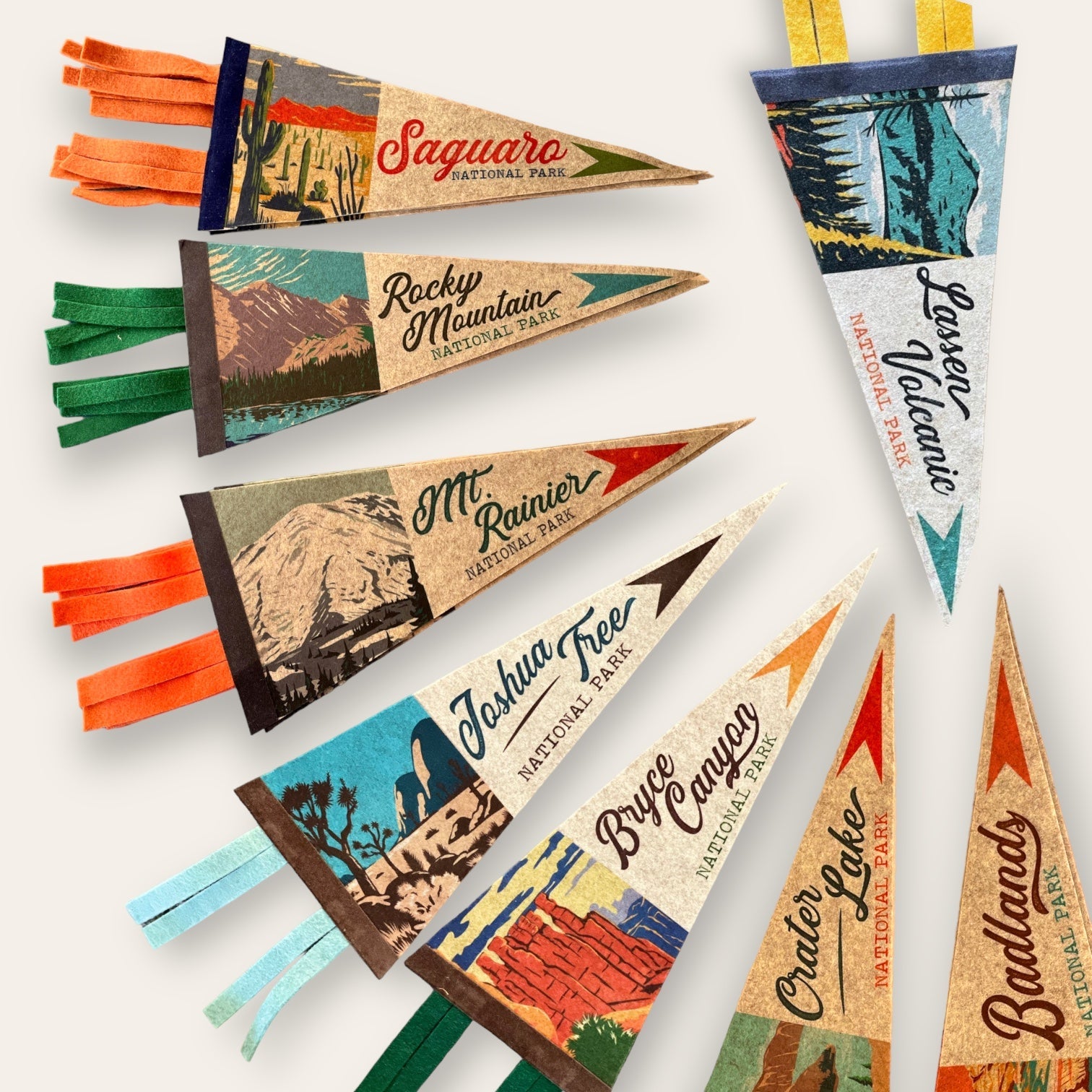 National Parks Mini Felt Pennants – Collect Them All - Wander Together Outfitters