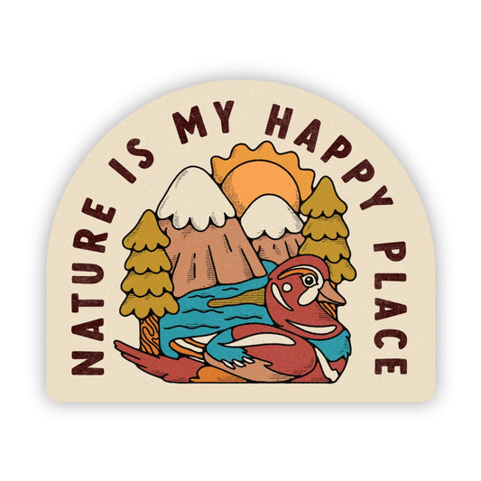 "Nature is My Happy Place" Vinyl Sticker - Wander Together Outfitters