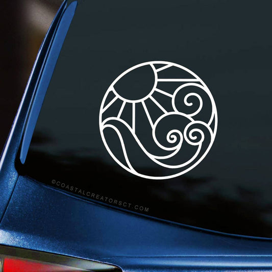 Ocean Vibes & Sunshine Car Window Decal - Wander Together Outfitters