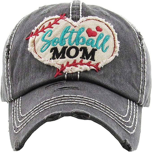 "Softball Mom" Distressed Vintage Cap (CLEARANCE)