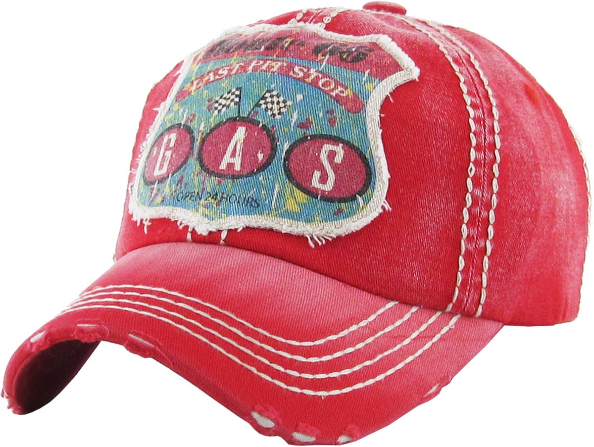 “Rt 66 Gas - Last Pit Stop” Perfect Road Trip Vintage Unisex Cap - Wander Together Outfitters