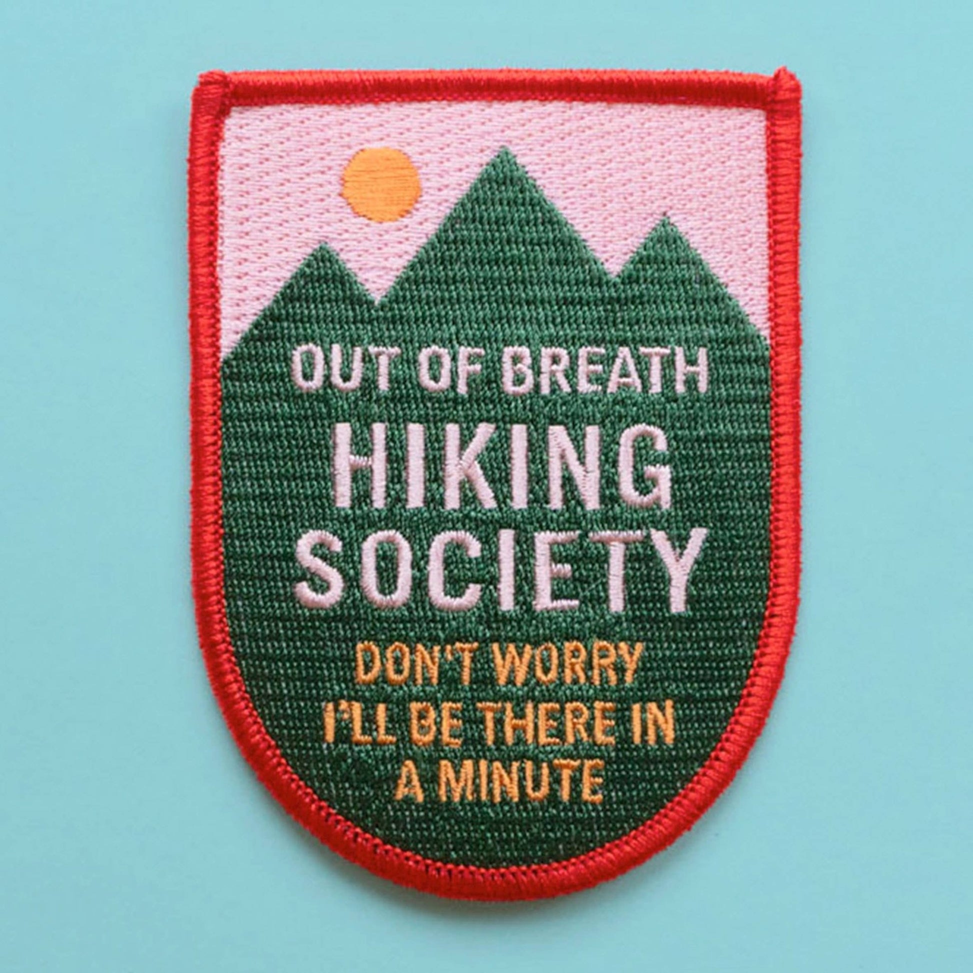 "The Out Of Breath Hiking Society' Embroidered Iron On Patch - Wander Together Outfitters