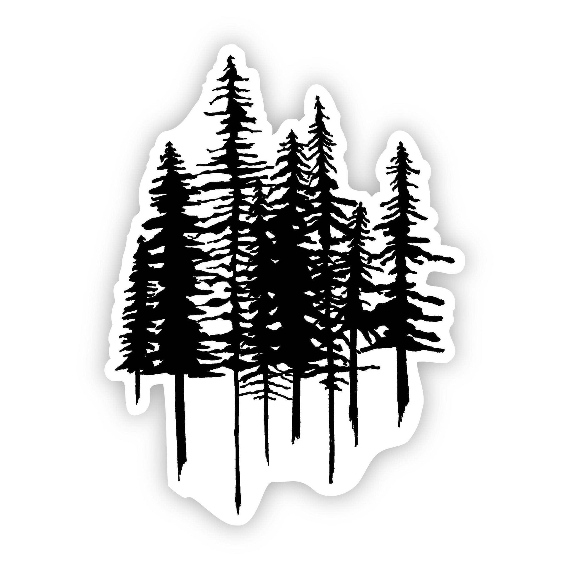 Trees Nature Sticker (Black and White) - Wander Together Outfitters