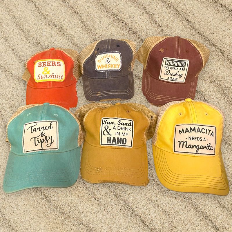 "Warning The Girls Are Drinking Again" Distressed Trucker Cap - Wander Together Outfitters