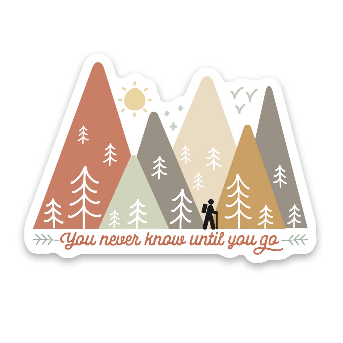 "You Never Know Until You Go" Mountain Vinyl Sticker Decal - Wander Together Outfitters